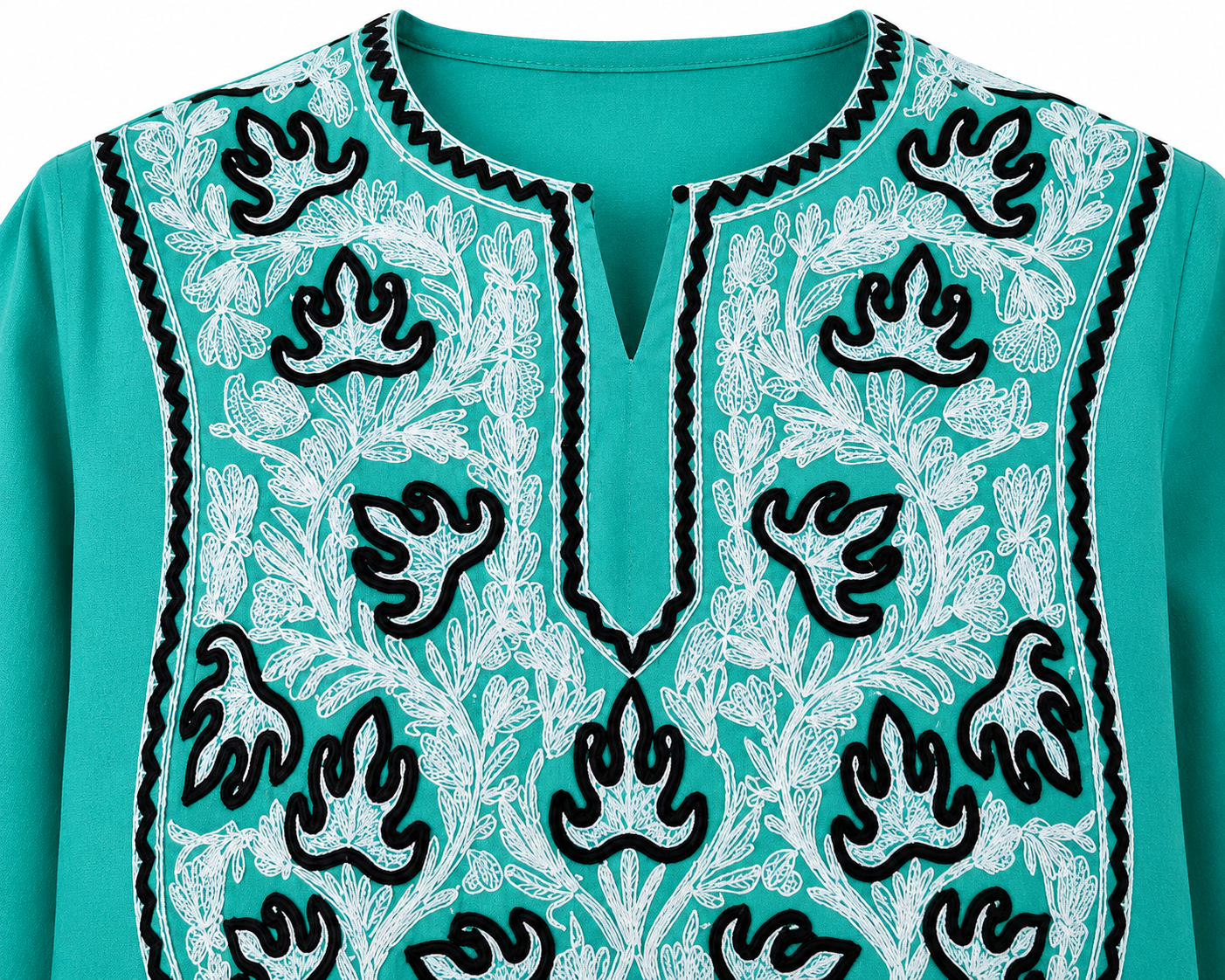 Noor : Aari embroidery summer kurti | Dark Teal